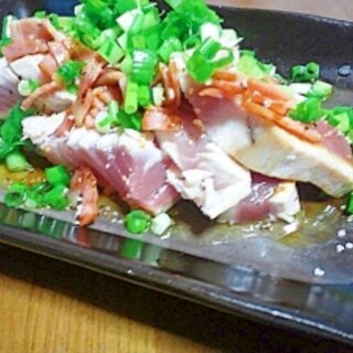 ＊＊＊炙りマグロのベーコンがけごま油風味＊＊